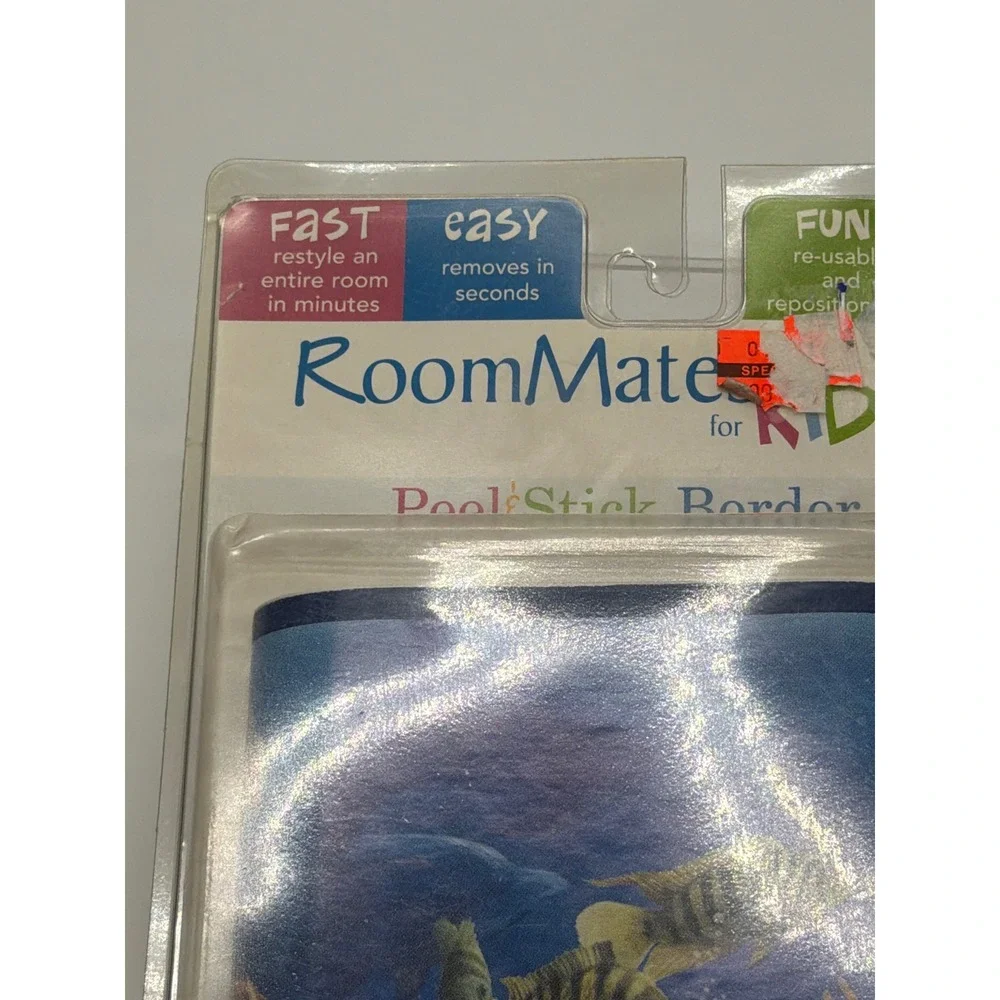 RoomMates for Kids‎ Peel & Stick Border Tropical Fish Underwater Ocean Blue New